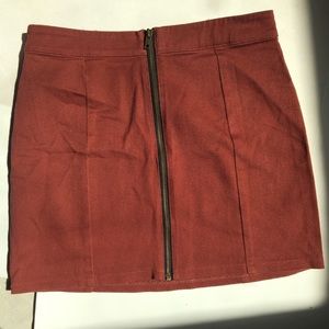 Forever 21 Red Rust Zip Up Skirt